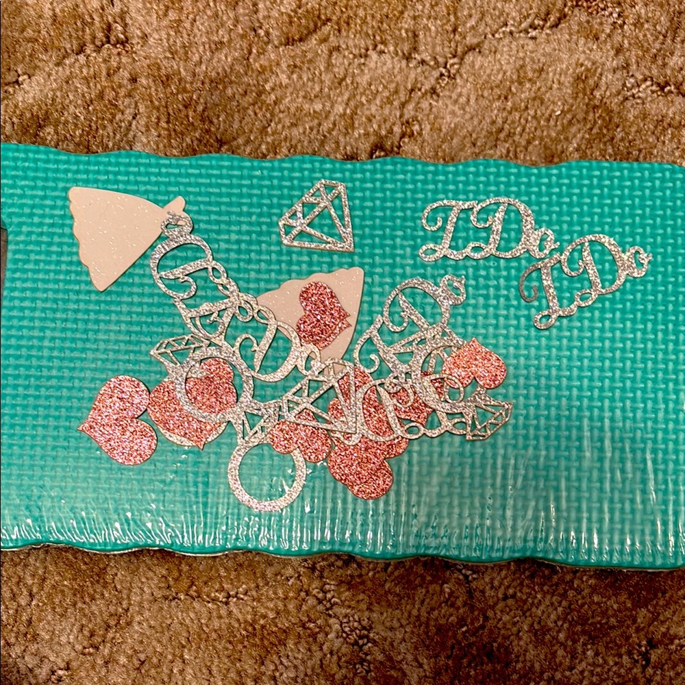 Bridal Wedding Glittery Silver and Pink Heart Confetti